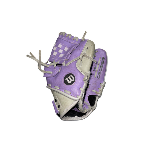 Vist Large View of Product Image Which is Used Wilson CAT BB/SB Glove T-ball Purple 10"