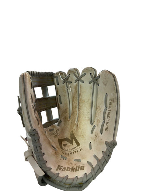 Vist Large View of Product Image Which is Used Franklin FIELDMASTER BB/SB Glove RH Throw White 11 1/2"
