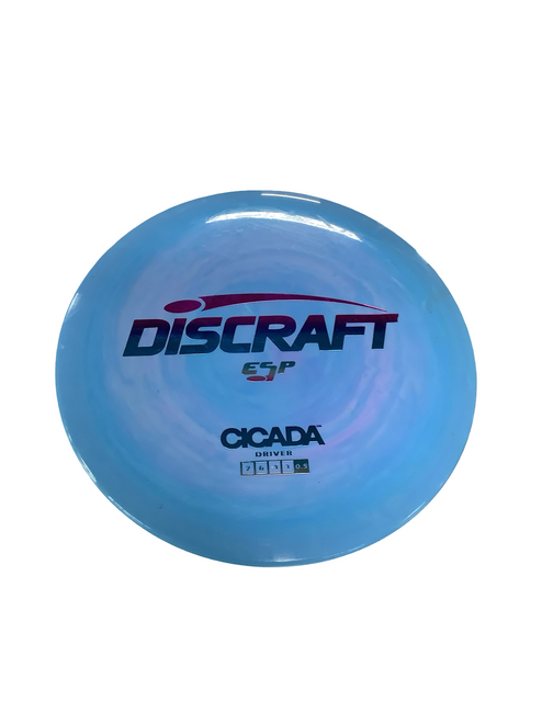 Vist Large View of Product Image Which is Used Discraft ESP CICADA Disc Golf Driver Carolina Blue