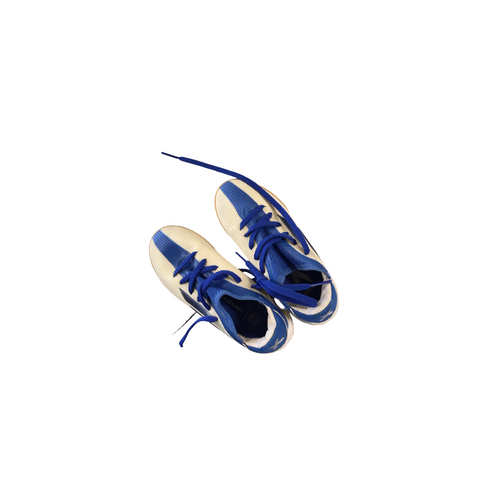 Vist Large View of Product Image Which is Used Adidas Soccer Indoor Shoes Royal Blue Youth 13.0