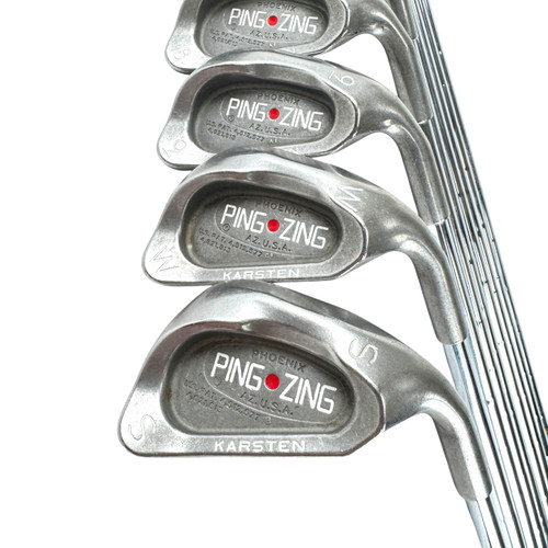 Vist Large View of Product Image Which is Used Ping ZING RED DOT Men's RH Iron Set 3I-SW Stiff Flex Steel Shaft