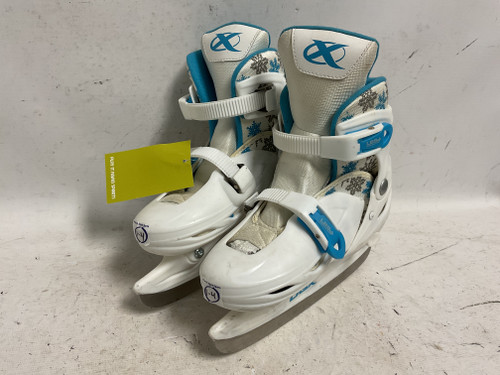 Vist Large View of Product Image Which is Used DBX ADJ 1-4 Boys Softboot Skate White And Royal Blue Adjustable