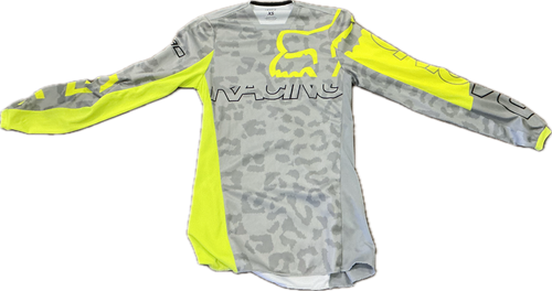 Vist Large View of Product Image Which is Used Fox Youth Top Grey And Lime XS