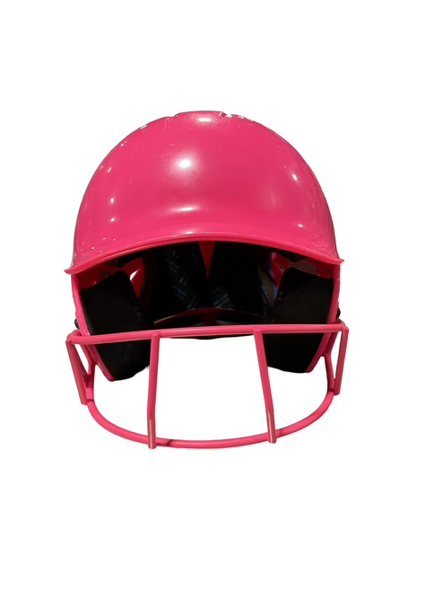 Vist Large View of Product Image Which is Used Champro SZ 6-6 1/2 Batting Helmet w/Mask Pink SM