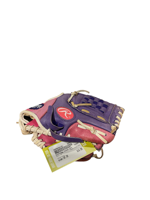 Vist Large View of Product Image Which is Used Rawlings HIGHLIGHT BB/SB Glove RH Throw Pink 10"