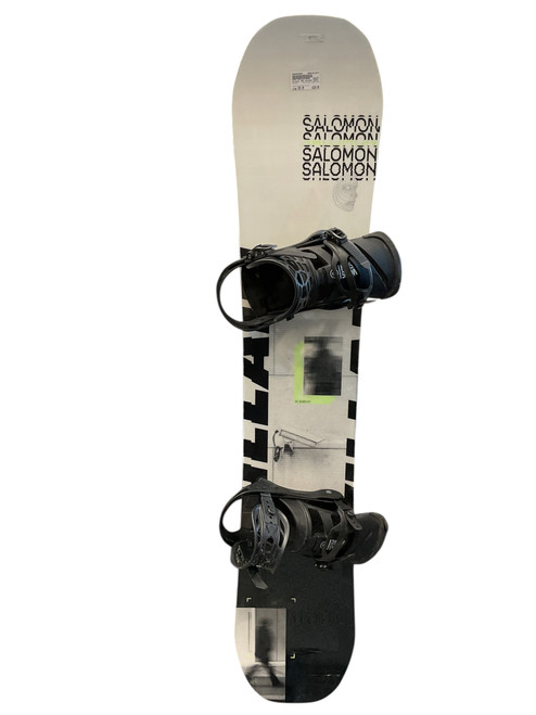 Vist Large View of Product Image Which is Used Salomon THE VILLAIN 155CM WIDE Mens Board/Bindings Black And Silver 155 cm