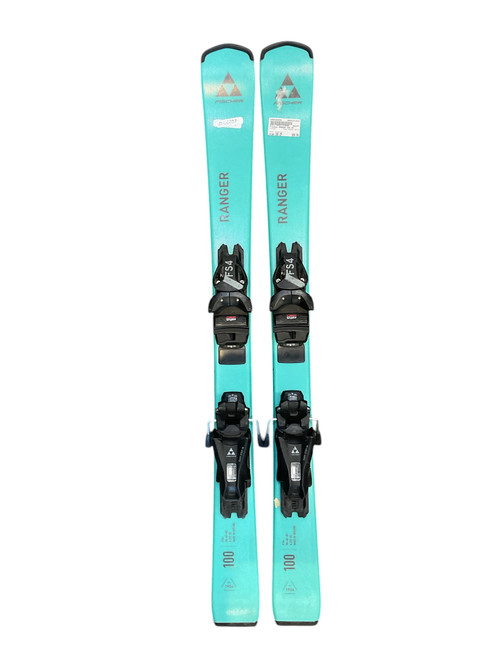 Vist Large View of Product Image Which is Used Fischer RANGER 100 CM Girls DH Ski/Binding Turquoise 100 cm