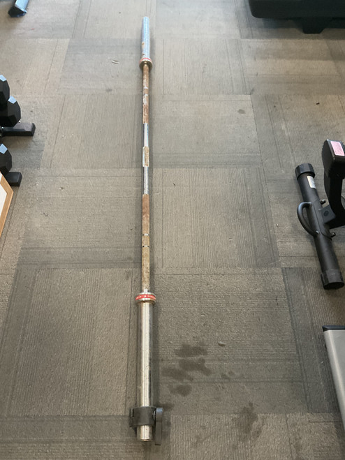 Vist Large View of Product Image Which is Used Titan Fitness Olympic Bar Machined 48"