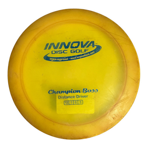 Vist Large View of Product Image Which is Used Innova CHAMPIOIN BOSS Disc Golf Driver Yellow