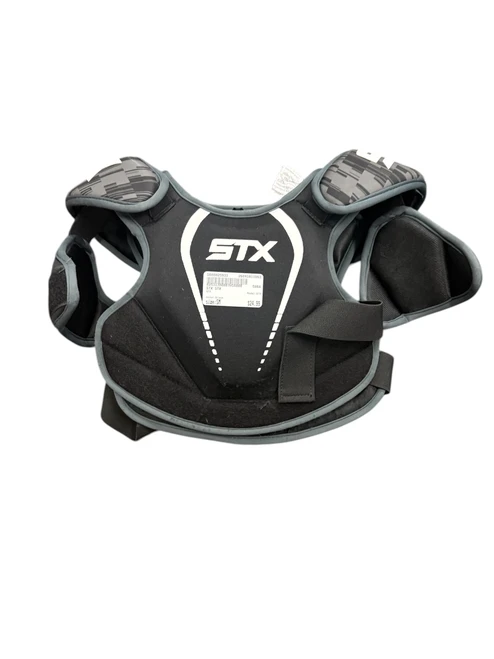 Vist Large View of Product Image Which is Used STX STX Lacrosse Shoulder Pads Black SM