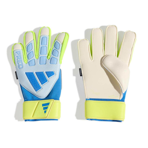 Vist Large View of Product Image Which is New ADIDAS PREDATOR SZ 10 GOALIE GLOVES CRYSTAL SKY/ RAY BLUE/ SOLAR YELLOW