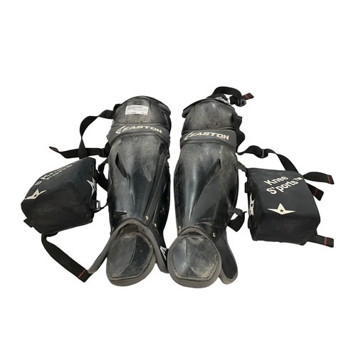 Vist Large View of Product Image Which is Used Easton PROWESS QUICK FIT Catchers Leg Guards Black Intermed