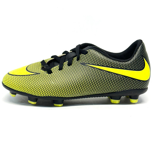 Vist Large View of Product Image Which is Used Nike JR BRAVATA II FG Soccer Cleats Black And Optic Yellow Junior 03