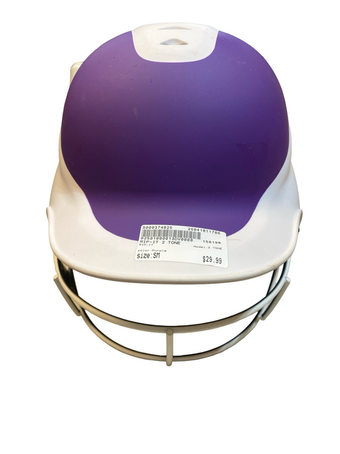 Vist Large View of Product Image Which is Used RIP-IT 2 TONE Batting Helmet w/Mask Purple SM