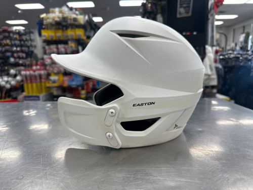 Vist Large View of Product Image Which is Used Easton PRO MAX W/JAWGUARD Batting Helmet No Mask White S/M