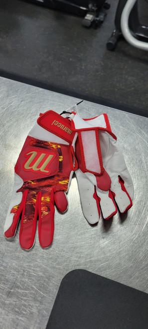 Vist Large View of Product Image Which is Used Marucci BB/SB Batting Gloves Red MD