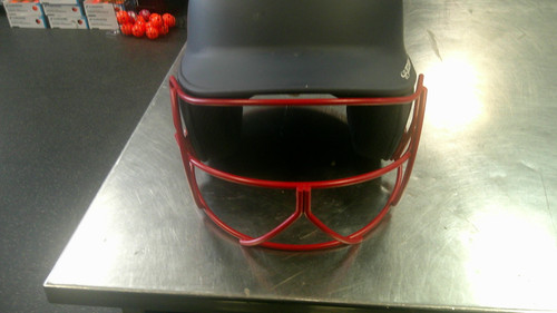 Vist Large View of Product Image Which is Used BoomBah HELMET WITH MASK Batting Helmet w/Mask Navy Blue SM