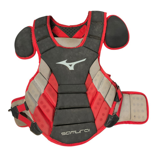 Vist Large View of Product Image Which is Used Mizuno SAMURAI Catchers Chest Protector Red Youth
