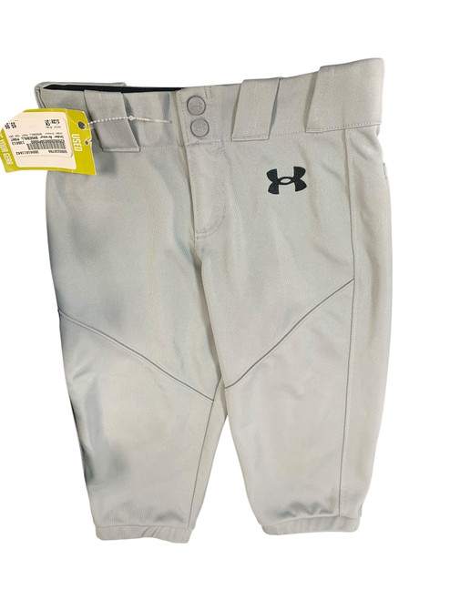 Vist Large View of Product Image Which is Used Under Armour BASEBALL PANT YSM GRY BB/SB Pant Boys Grey SM