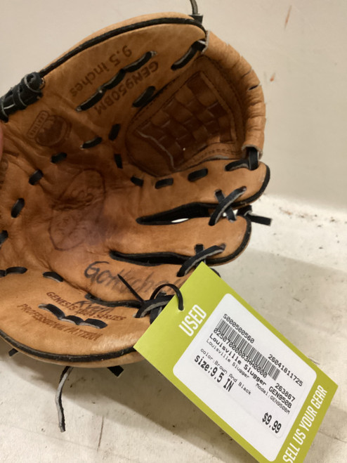 Vist Large View of Product Image Which is Used Louisville Slugger GEN950BM BB/SB Glove RH Throw Brown And Black 9 1/2"