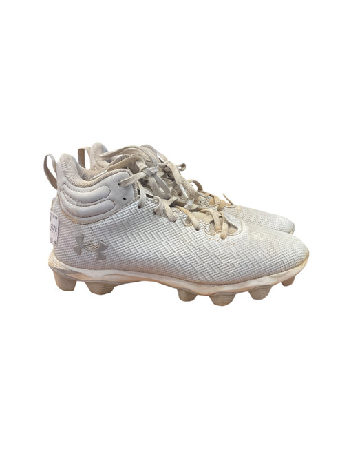 Vist Large View of Product Image Which is Used Under Armour LOCKED DOWN SZ 5.5 BB/SB Cleats White Junior 05.5