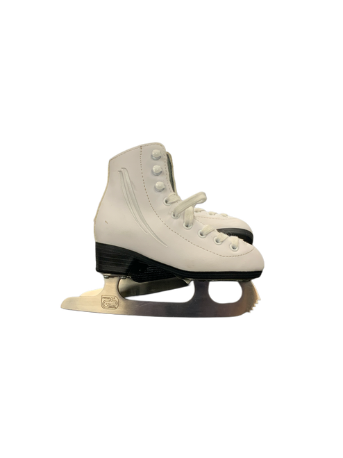 Vist Large View of Product Image Which is Used Lake Placid CASCADE Girls Figure Skate White Youth 10.0