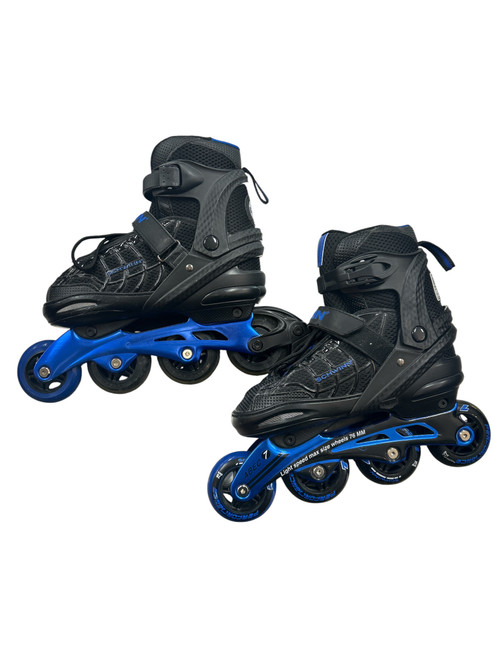 Vist Large View of Product Image Which is Used Schwinn ABEC ROLLER BLADES 6-7.5 Senior Rec Fitness Skates Black Adjustable