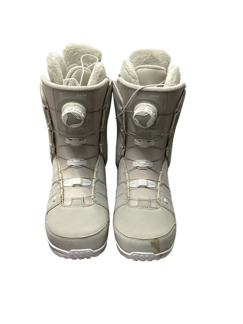 Vist Large View of Product Image Which is Used Ride SAGE Womens Snowboard Boots White Senior 9.5
