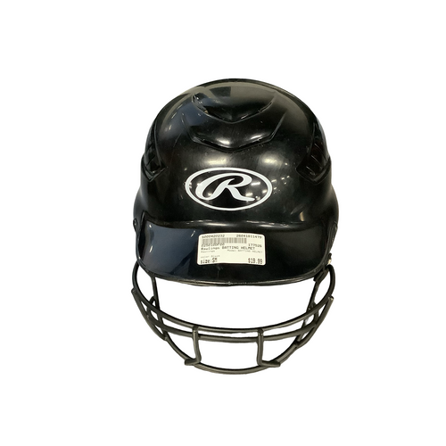 Vist Large View of Product Image Which is Used Rawlings BATTING HELMET Batting Helmet w/Mask Black SM