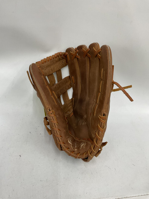 Vist Large View of Product Image Which is Used Rawlings PP140R BB/SB Glove RH Throw Brown 14"