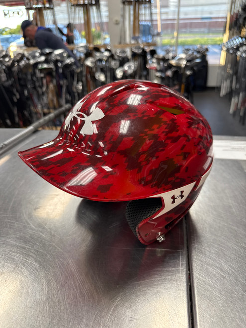 Vist Large View of Product Image Which is Used Under Armour UABH2-110 Batting Helmet No Mask Red One Size