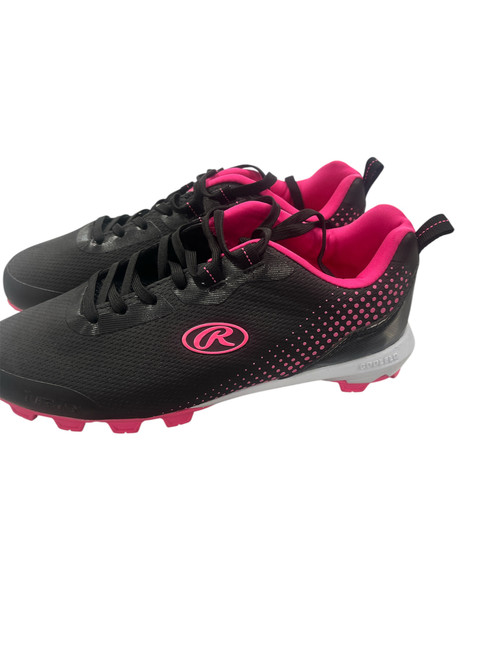 Vist Large View of Product Image Which is Used Rawlings CLEATS BB/SB Cleats Black Senior 5.5