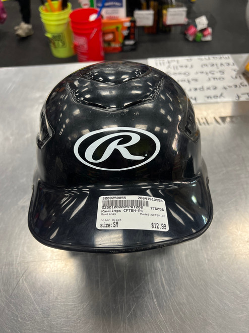 Vist Large View of Product Image Which is Used Rawlings CFTBH-R1 Batting Helmet No Mask Black SM