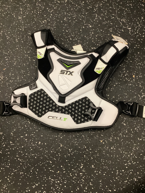 Vist Large View of Product Image Which is Used STX CELL V LINER Lacrosse Shoulder Pads White MD
