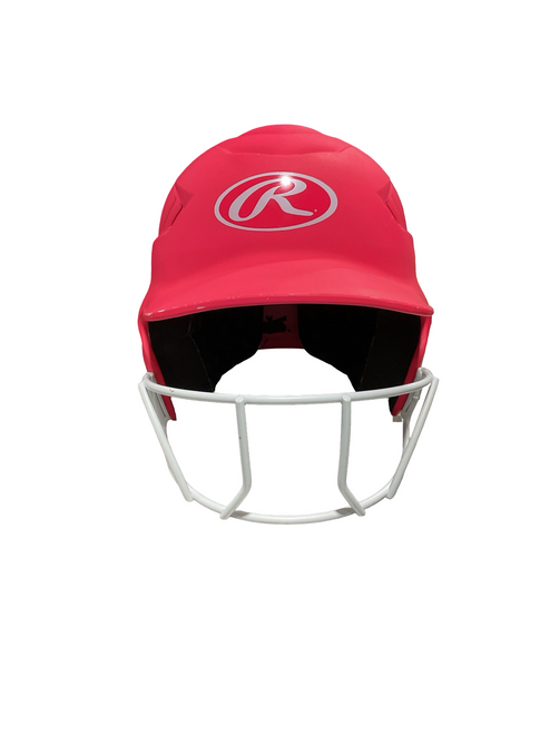 Vist Large View of Product Image Which is Used Rawlings SZ 6 1/2 - 7 1/2 Batting Helmet w/Mask Pink One Size