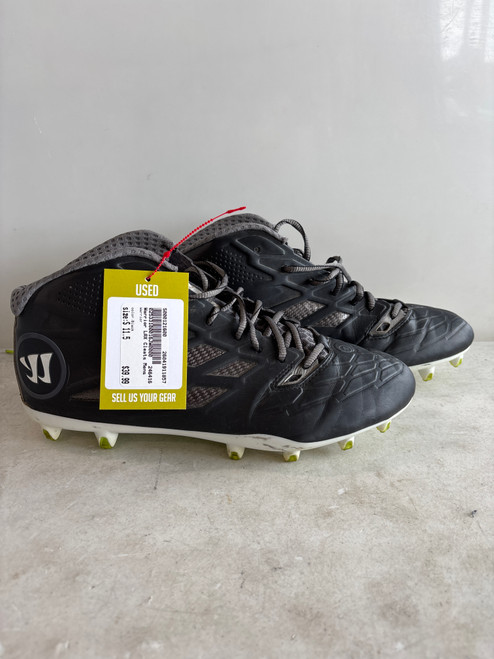 Vist Large View of Product Image Which is Used Warrior LAX Cleats Mens Black Senior 11.5