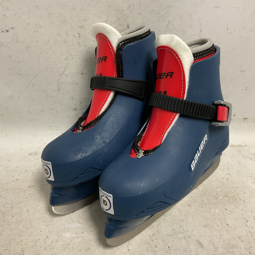 Vist Large View of Product Image Which is Used Bauer 10/11 Youth Hockey Skate Navy Blue And Red Youth 10.0