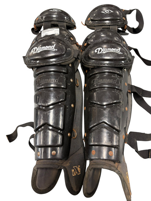Vist Large View of Product Image Which is Used Diamond IX3 Catchers Leg Guards Black Adult