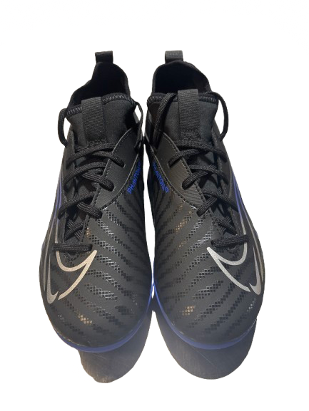 Vist Large View of Product Image Which is Used Nike Soccer Cleats Black And Navy Blue Junior 05.5