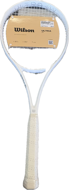 Vist Large View of Product Image Which is Used Wilson ULTRA UV 103 Adult Tennis Racquet White 4 3/8"