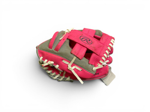 Vist Large View of Product Image Which is Used Rawlings PL90PSM BB/SB Glove T-ball Pink 9"