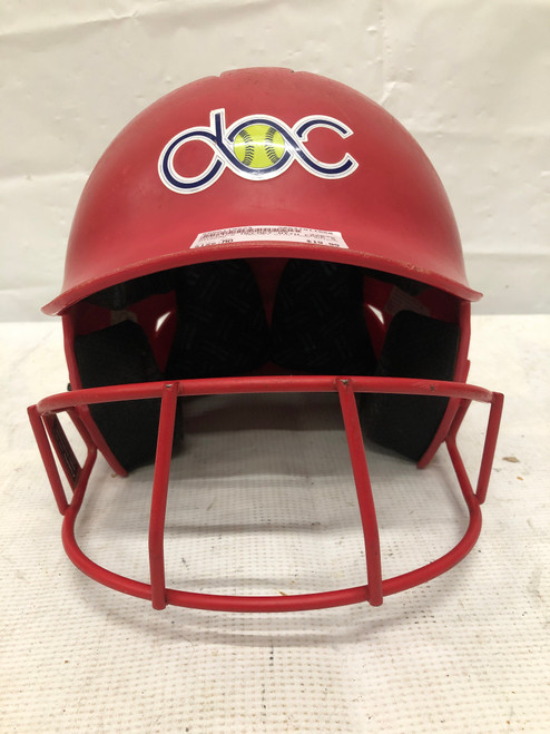 Vist Large View of Product Image Which is Used Champro HELMET WITH FACE SHIELD Batting Helmet w/Mask Red MD