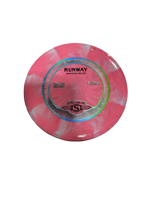Vist Large View of Product Image Which is Used Streamline RUNWAY COSMIC Disc Golf Mid Range Pink