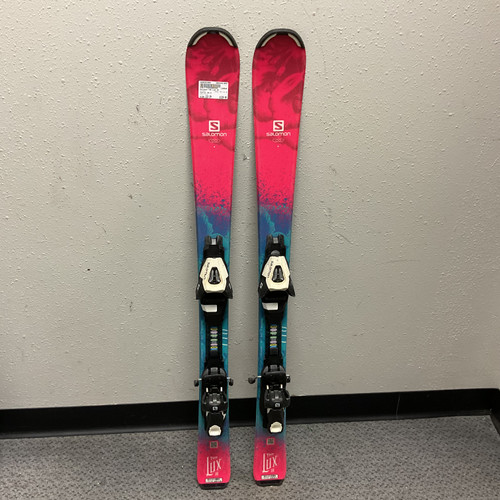 Vist Large View of Product Image Which is Used Salomon THE LUX JR Girls DH Ski/Binding Pink 110 cm