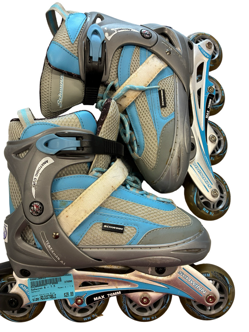 Vist Large View of Product Image Which is Used Schwinn 6 - 7.5 Senior Rec Fitness Skates Carolina Blue Adjustable