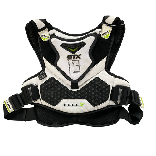 Vist Large View of Product Image Which is Used STX CELL V Lacrosse Shoulder Pads White MD