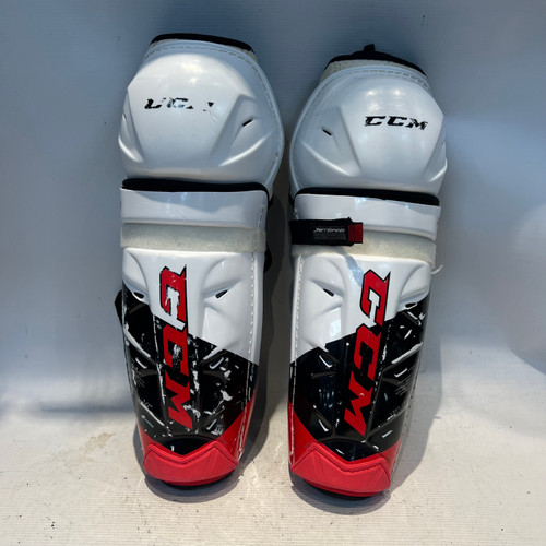 Vist Large View of Product Image Which is Used CCM FT4 PRO Senior Shin Guards White 18"