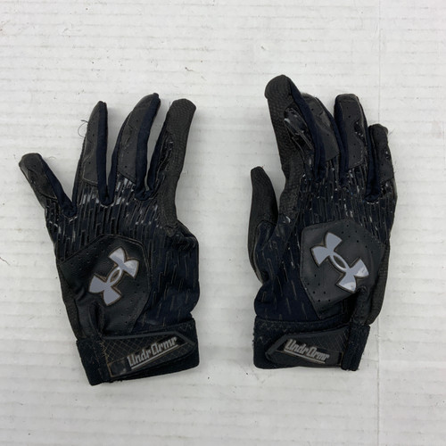 Vist Large View of Product Image Which is Used Under Armour BB/SB Batting Gloves Black LG