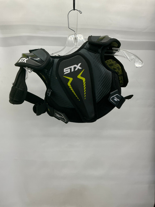 Vist Large View of Product Image Which is Used STX 200+ STALLION Lacrosse Shoulder Pads Black SM