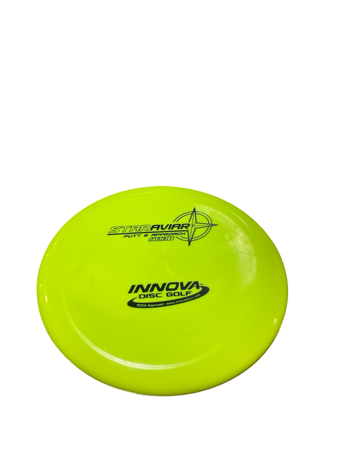 Vist Large View of Product Image Which is Used Innova STAR AVIAR PUTTER Disc Golf Putter Yellow